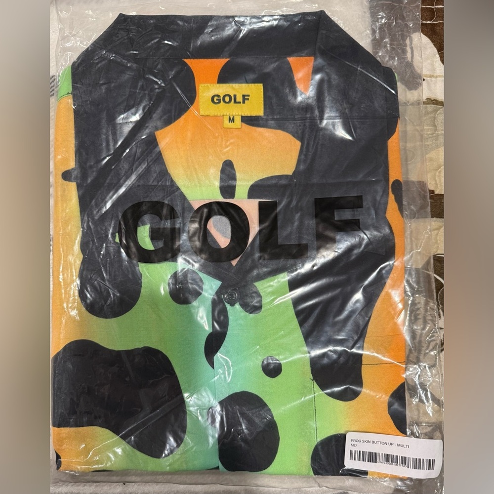 Golf wang frog skin button up size medium.